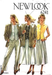 6241 NEW LOOK  LONGER FLARE SKIRT, JACKET, VEST, PANTS PATTERN 8-18